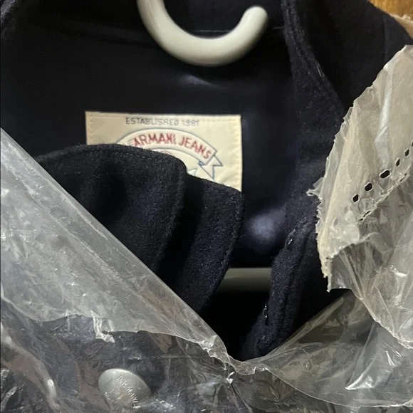 Armani Jeans Dark Blue Utility Jacket with Metallic Accents - Picture 14 of 14